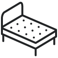 Bed with mattress